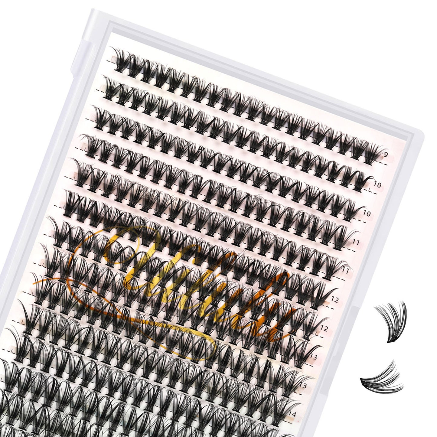 UILULU DIY Cluster Lashes 280pcs Individual 30D Lashes Clusters D Curl Natural Eyelash Extension, False Eyelashes Lash Clusters At Home Lash Extensions (30D-0.07D-9-16MM Lash Only)
