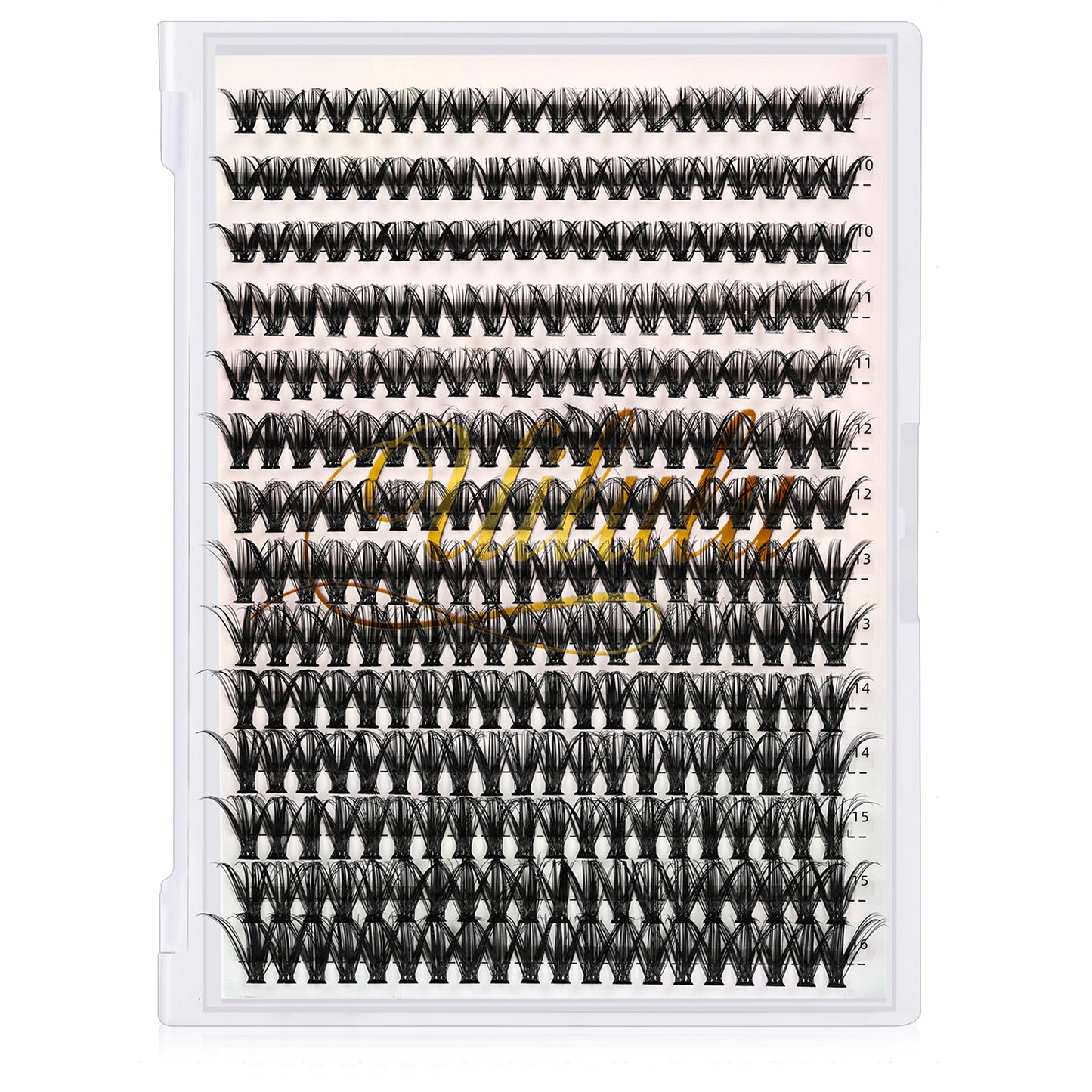 UILULU DIY Cluster Lashes 280pcs Individual 40D Lashes Clusters D Curl Eyelash Extension, False Eyelashes Lash Clusters At Home Lash Extensions (40D-0.07D-9-16MM Lash Only)