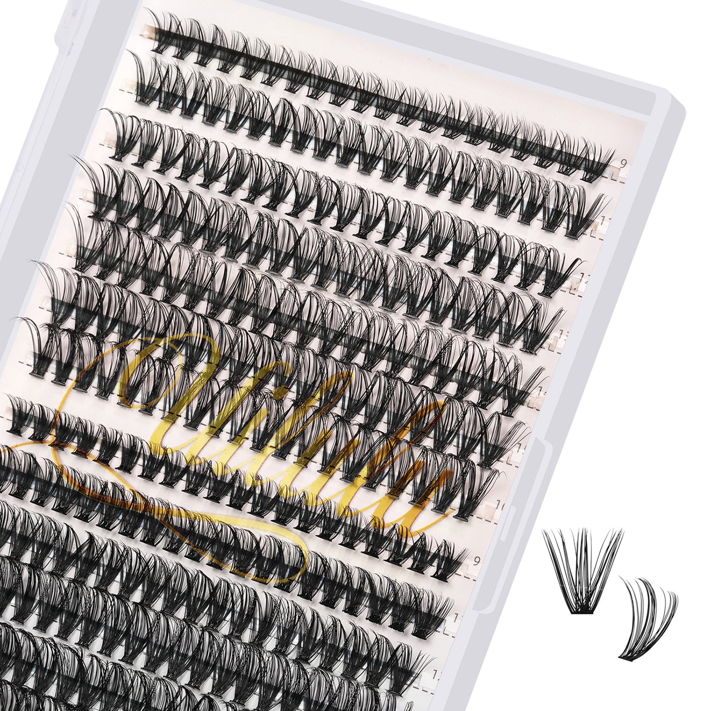 UILULU DIY Cluster Lashes 280pcs Individual 30D+40D Natural Lashes Clusters D Curl Eyelash Extension, False Eyelashes Lash Clusters At Home Lash Extensions (30D+40D-0.07D-9-16MM Lash Only)