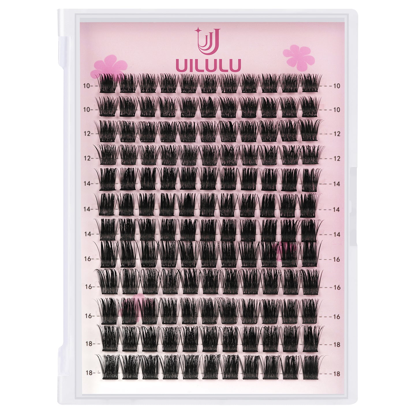 Uilulu Lash Clusters D Curl Fluffy Clusters Lashes 0.07D 10-18 MIX 132 Eyelashes Individual Lashes DIY Lash Extensions at Home False Lashes Wide Band Wispy Eye Lash Clusters(U08 Lash Only, 10-18mix)