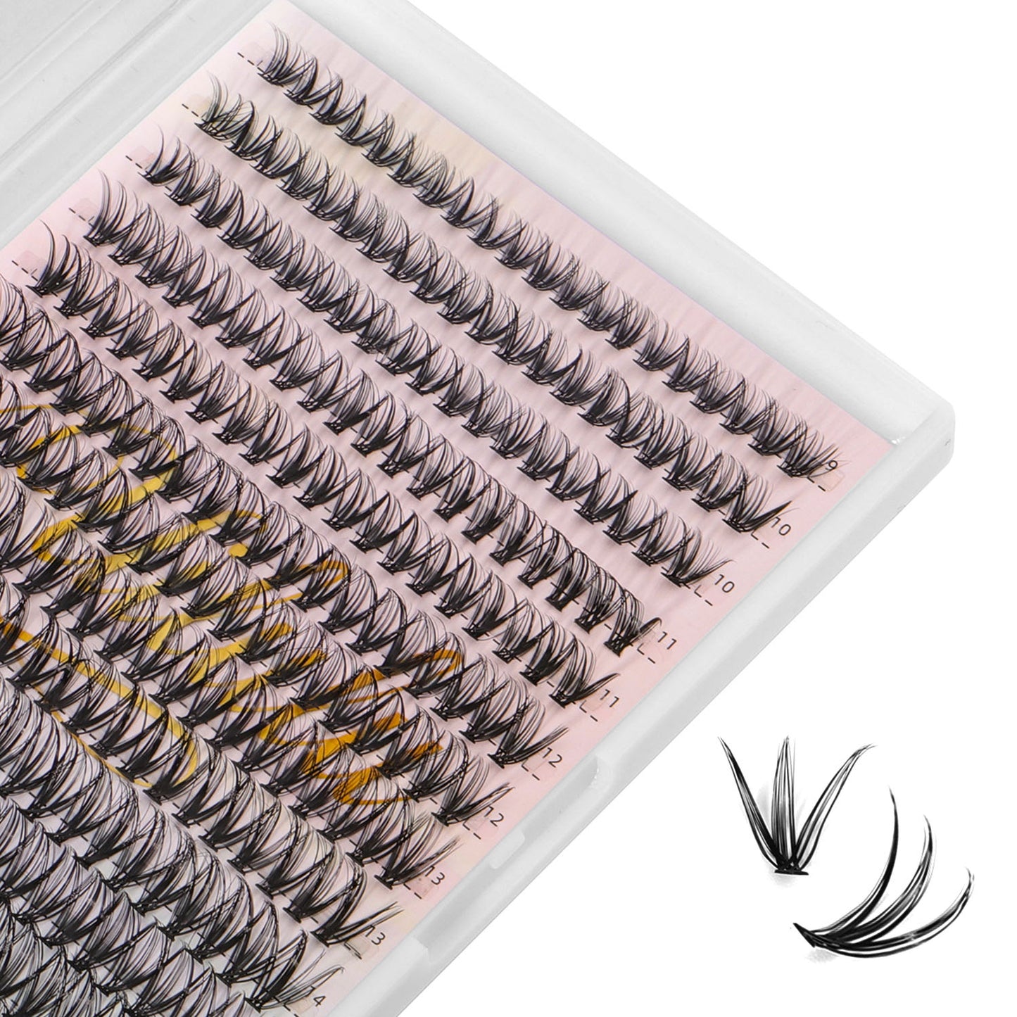 UILULU DIY Cluster Lashes 280pcs Individual 30D Lashes Clusters D Curl Natural Eyelash Extension, False Eyelashes Lash Clusters At Home Lash Extensions (30D-0.07D-9-16MM Lash Only)