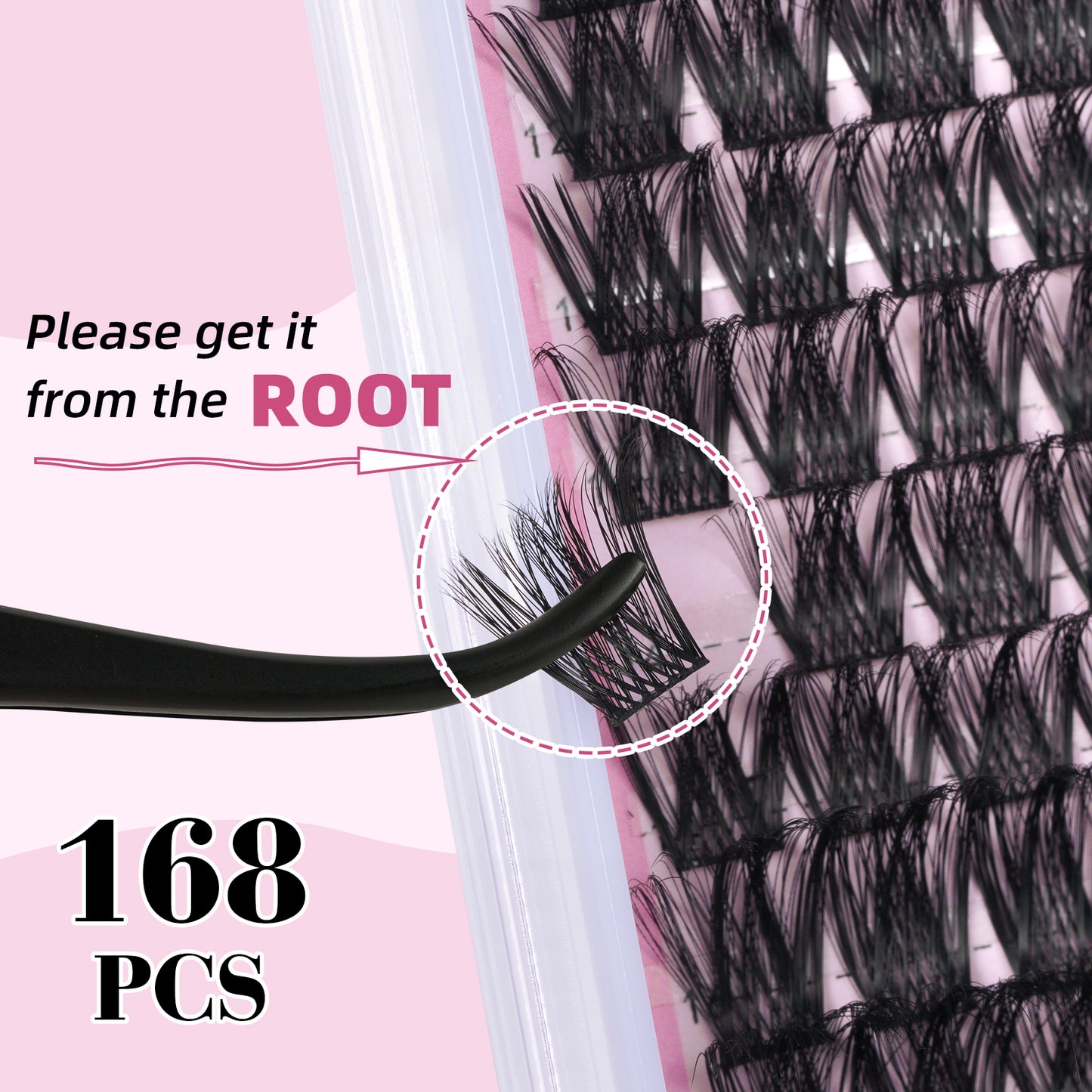 UILULU DIY Lash Extension Kit 168 Count D Curl Clusters Lashes Individual Lash Clusters , Lash Kit with Lash Bond & Seal, Lash Remover, Lash Tweezers, and Lash Brush D Curl-0.07-8-18MM (U04 Lash Kit)