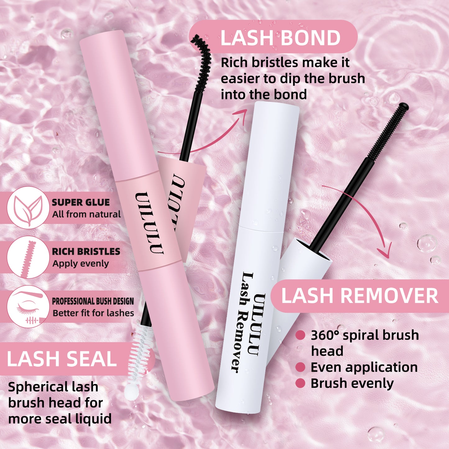 UILULU Natural Lash Clusters Kit 10-18mm Mix D Curl DIY Extension Eye Natural Lashes False Wispy EyeLash Cluster with Bond & Seal, Glue Remover, Tweezers(U26)