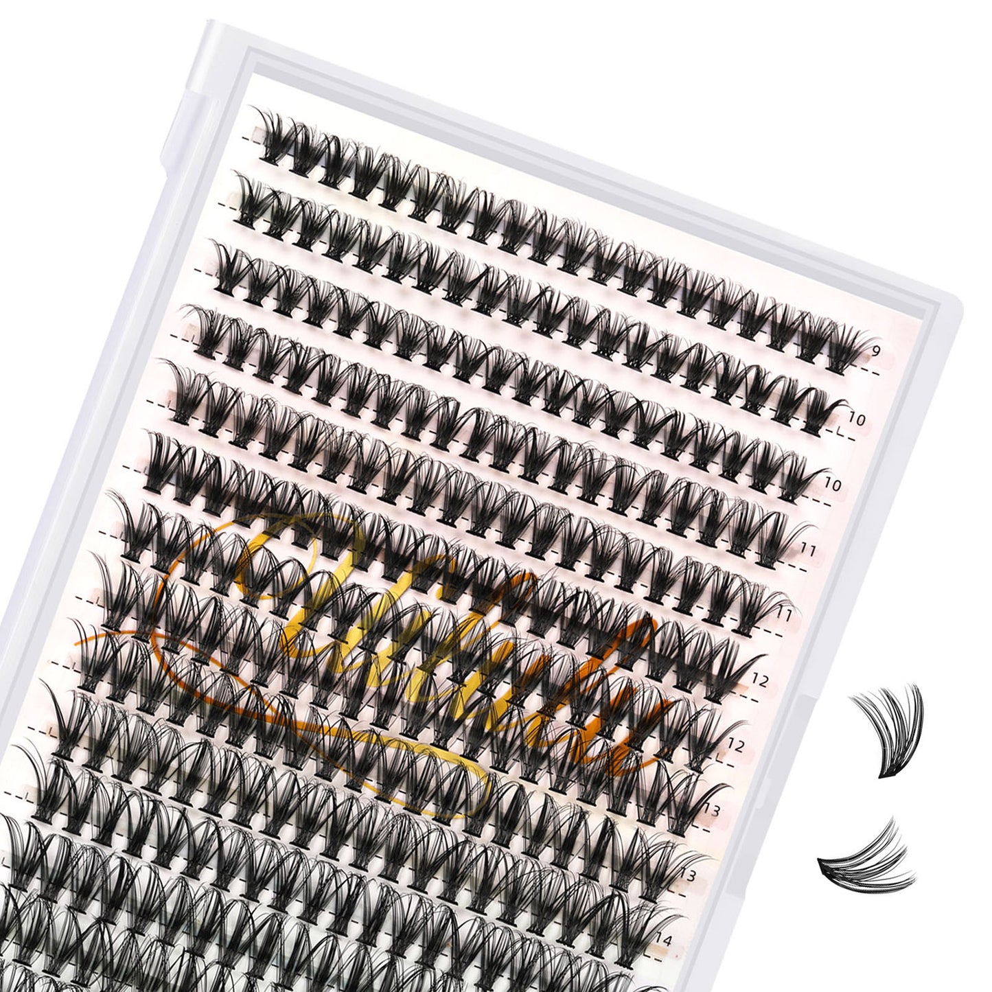 UILULU DIY Cluster Lashes 280pcs Individual 30D Lashes Clusters D Curl Natural Eyelash Extension, False Eyelashes Lash Clusters At Home Lash Extensions (30D-0.07D-9-16MM Lash Only)