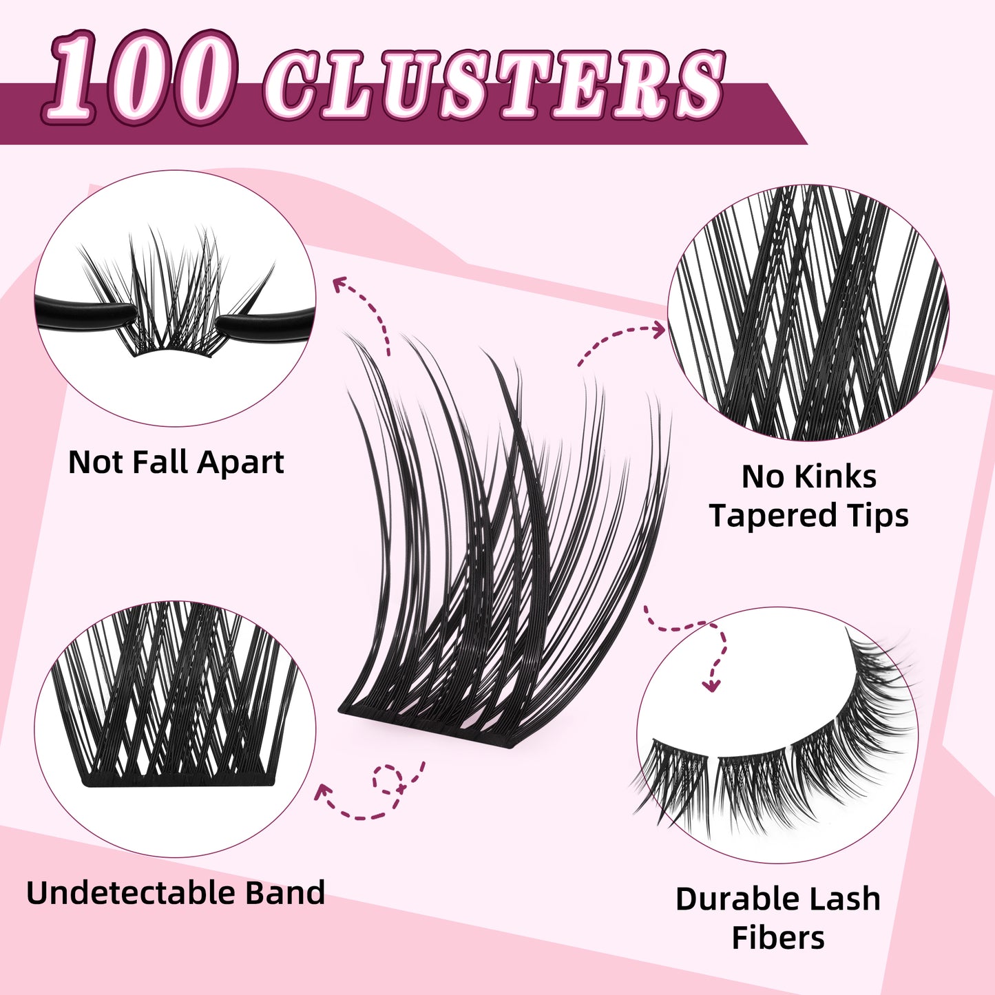 Uilulu Lash Clusters Kit 10-18mm D Curl Clusters Eyelash Extensions Kit False Eyelash Clusters DIY Eyelash Extensions Individual Cluster Lashes (U017 Lashes Only, D Curl, 10-18 MIX)