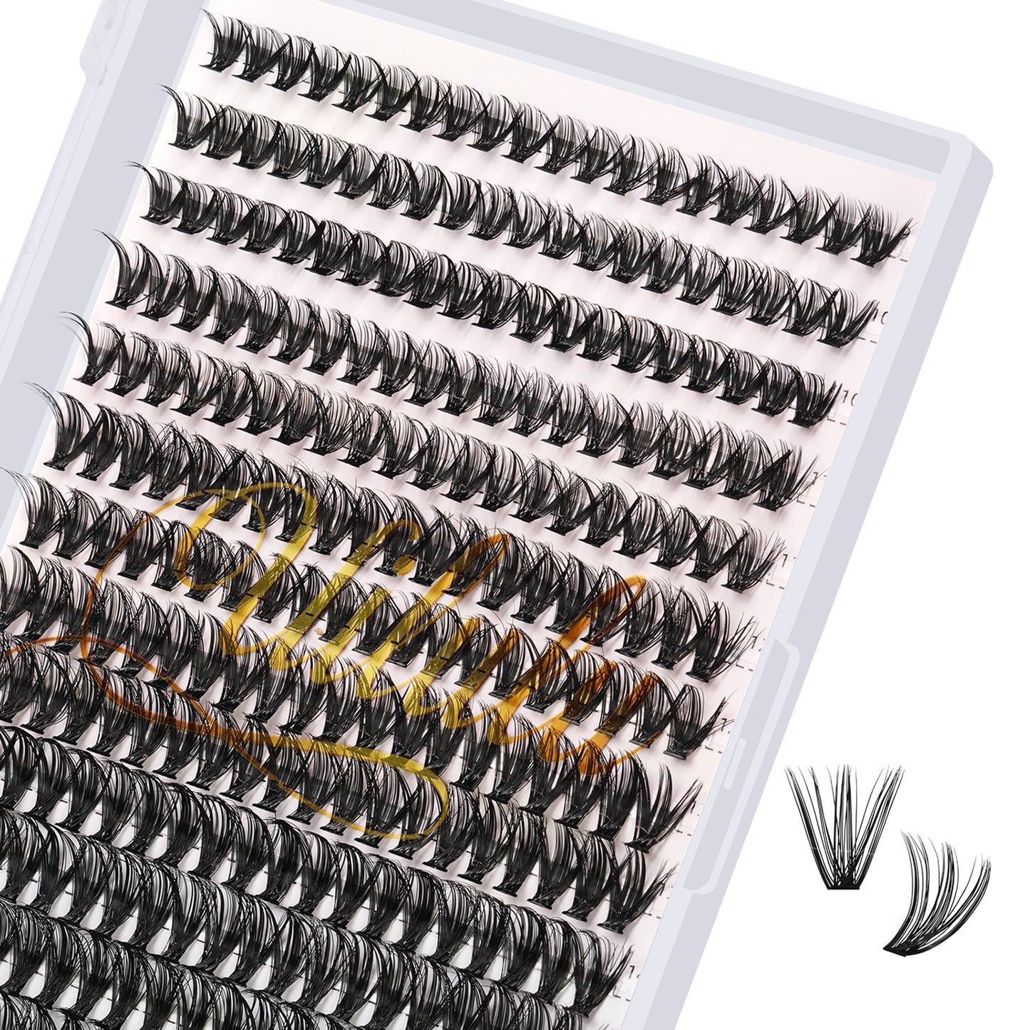 UILULU DIY Cluster Lashes 280pcs Individual 40D Lashes Clusters D Curl Eyelash Extension, False Eyelashes Lash Clusters At Home Lash Extensions (40D-0.07D-9-16MM Lash Only)