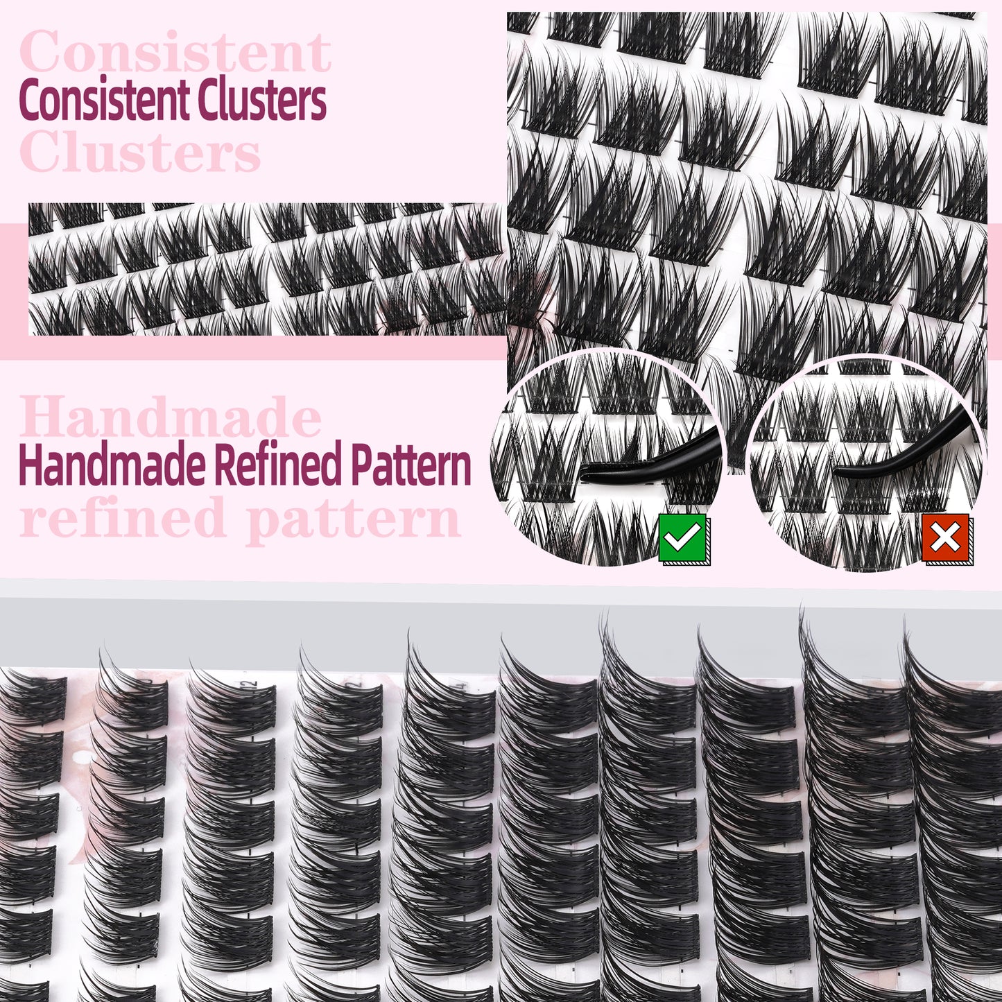 Uilulu Lash Clusters Kit 10-18mm D Curl Clusters Eyelash Extensions Kit False Eyelash Clusters DIY Eyelash Extensions Individual Cluster Lashes (U017 Lashes Only, D Curl, 10-18 MIX)