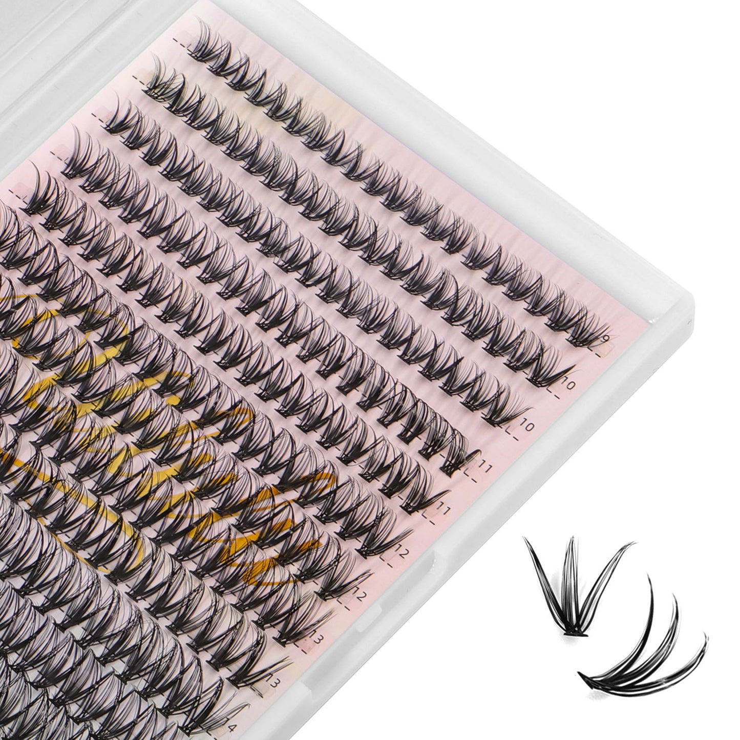 UILULU DIY Cluster Lashes 280pcs Individual 30D Lashes Clusters D Curl Natural Eyelash Extension, False Eyelashes Lash Clusters At Home Lash Extensions (30D-0.07D-9-16MM Lash Only)